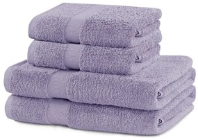 Asciugamani e teli da bagno in spugna di cotone alla lavanda in un set di 4 pezzi Marina - DecoKing