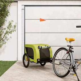 Rimorchio Da Bici Per Animali Verde E Nero Oxford E Ferro /