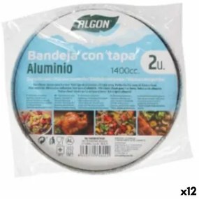 Vassoio con coperchio Algon Rotonda Alluminio 1,4 L 21 x 21 x 6,5 cm (12 Unità)