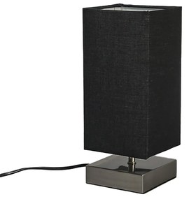 Lampada da tavolo moderna nera con acciaio - Milo