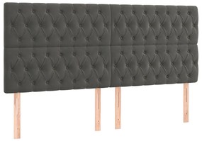 Testiera 4 pz grigio scuro 90 x 7 x 78/88 cm in velluto