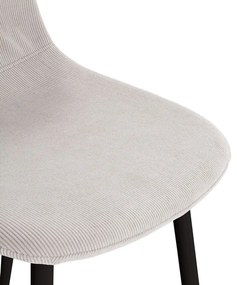 Sedie da pranzo in set color crema in imbottito 4 pz Minka – Marckeric