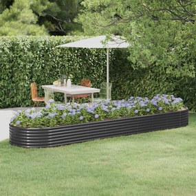 Letto Da Giardino İn Acciaio A Polvere 396x100x36 Cm Antracite /