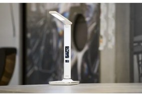 Immax 08934L - Lampada LED da tavolo con display KINGFISHER LED/9W/230V bianco