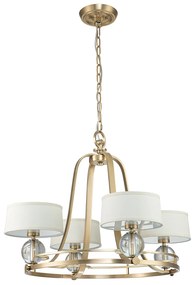 Lampadario Contemporaneo Gotham Metallo Ottone Spazzolato 4 Luci G9 Led 3.5W