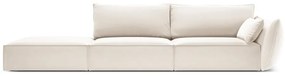 Divano beige con penisola a destra con rivestimento in velluto 264 cm Vanda – Mazzini Sofas