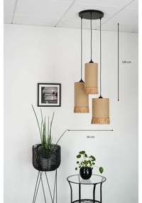 Brilagi - Lampadario a cavo WINNETOU TUBES 3xE27/15W/230V marrone/nero