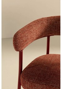 Set di sedie da pranzo color terracotta in imbottito con braccioli 2 pz Yuri – MOME