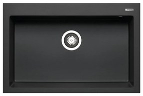 Lavello integrato 1 vasca PYRAMIS Voyager granito L 50 x L 76 cm grafite
