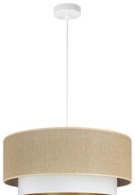 Lampadario a cavo SARTA 1xE27/60W/230V bianco/iuta