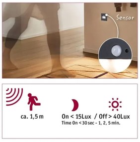 Paulmann&nbsp; 93135 - LED/1,2W Illuminazione scale con sensore EDGE 230V nero