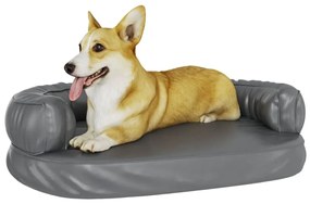 Letto per cani ergonomico gommapiuma grigio 75x53 cm similpelle