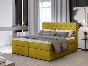 Letto matrimoniale boxspring Consuelo - 160 x 200 cm , Tessuto giallo