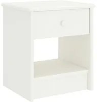 Comodino Bianco 35x30x40 cm in Legno Massello di Pino 322222