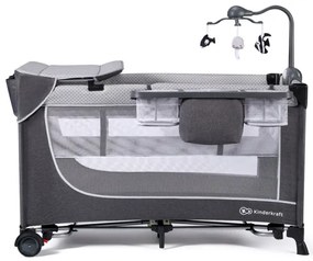 KINDERKRAFT - Lettino da viaggio LEODY grigio