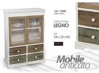 Mobile madia anticato con cassetti vetrina cm 58 x 29 x 85 h