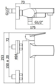 Paffoni Tilt Ti022no Miscelatore Vasca Senza Duplex Nero Opaco