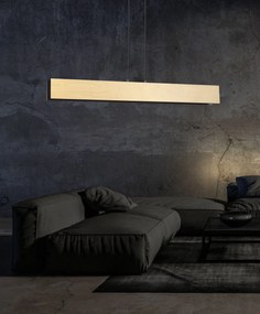 Lampadario 4 Luci Carlo In Acciaio Nero Corpo Rettangolare E Legno Naturale