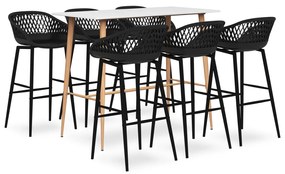 Set Da Bar 7 Pz Bianco E Nero /