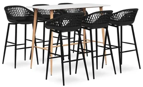 Set Da Bar 7 Pz Bianco E Nero /