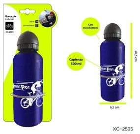 Trade Shop - Borraccia In Alluminio Con Beccuccio Retraibile Tappo Antipolvere 500 Ml Xc-2505