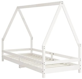 Giroletto per bambini bianco 80x200cm in legno massello di pino