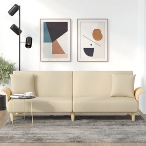 Divano Letto Con Braccioli Crema İn Tessuto /