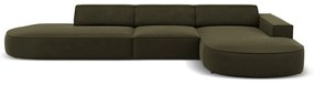 Divano angolare in velluto verde (angolo destro) Jodie - Micadoni Home