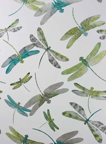 Matthew Williamson Carta da parati Dragonfly Dance - Jade/ Kiwi/ Pale Grey
