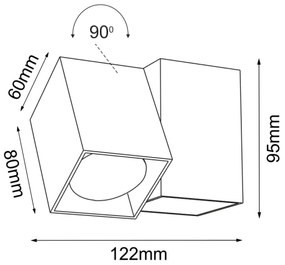 Brosline 2292 - Faretto da parete CUBE 1xGU10/10W/230V nero
