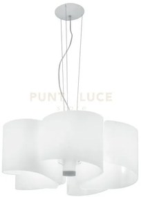 Lampadario a sospensione imagine bianca 5 luci attacco e27 63x120cm...