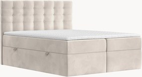 Letto boxspring in velluto fatto a mano con contenitore Sansa, H2