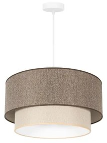 Duolla- Lampadario a sospensione con filo BOHO ECO RECYCLING 1xE27/15W/230V diametro 45 cm marrone/color crema