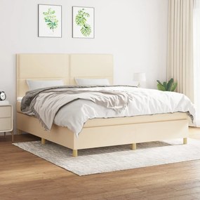 Giroletto A Molle Con Materasso Crema 160x200 Cm İn Tessuto /