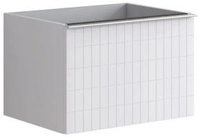 Mobile da bagno sospeso sotto lavabo L 60 x H 40 x P 45.5 cm bianco laccato opaco, 2 cassetti Pixel grid