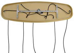 Lampada a sospensione Hotel Chic ottone con vetro ambrato 5 luci - Gus