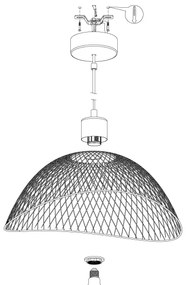 Eglo 43304 - Lampadario a sospensione con filo POMPEYA 1xE27/60W/230V