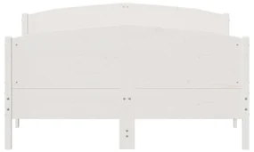 Giroletto con testiera bianco 135x190 cm legno massello di pino