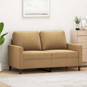 Divano A 2 Posti Marrone 120 Cm İn Velluto /