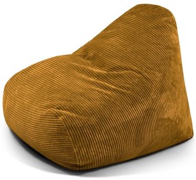 Puof a sacco color senape con rivestimento in velluto a coste Snug 100 – SLOWDOWN