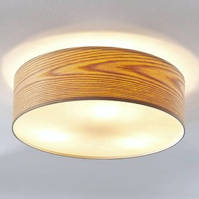 Lindby plafoniera Dominic, Ø 45 cm, a 3 luci, legno