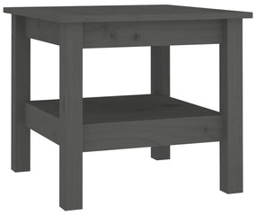 Tavolino da salotto grigio 45x45x40 cm legno massello di pino
