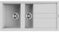 Lavello Elleci Incasso 2 vasche 100x51 Best 475 Metaltek Grigio Aluminium LMB47579