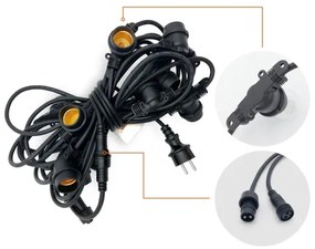 Da esterno catena decorativa MIMOSA 10xE27/1,3W/230V IP44 10 m