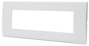 Placca 7 moduli 506 in plastica bianca compatibile anche con BTicino Livinglight