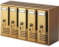 Cassette Postali 5 Posti con Serratura in Alluminio Trimec Bronzo