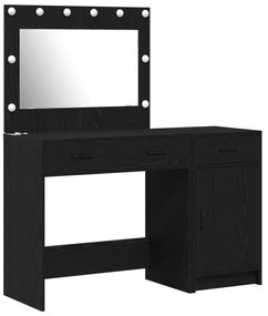 Set di 2 tavoli da trucco con led in legno nero