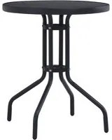 Tavolo da Giardino Nero 60 cm in Acciaio e Vetro cod mxl 34466