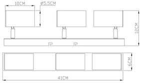 Globo 57911-3M - Faretto ROBBY 3xGU10/35W/230V nero/ottone