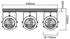 Brilliant - Faretto CARMEN WOOD 3xGU10/5W/230V marrone